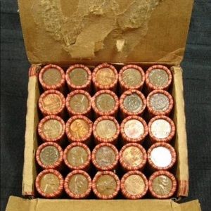 1 Rare Bank High Grade Ends Unsearched Wheat Penny Roll- Buyer Found 1909 S VDB